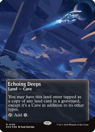 Echoing Deeps (0148) (Borderless) (Galaxy Foil) (EOS-148) - [Edge of Eternities: Stellar Sights] Foil