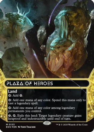 Plaza of Heroes (0123) (Borderless) (Galaxy Foil) (EOS-123) - [Edge of Eternities: Stellar Sights] Foil