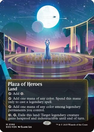 Plaza of Heroes (0168) (Borderless) (Galaxy Foil) (EOS-168) - [Edge of Eternities: Stellar Sights] Foil