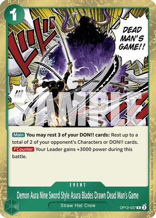 Demon Aura Nine Sword Style Asura Blades Drawn Dead Man's Game (OP12-037) - Legacy of the Master