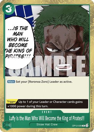 Luffy Is the Man Who Will Become the King of Pirates!!! (OP12-039) - Legacy of the Master