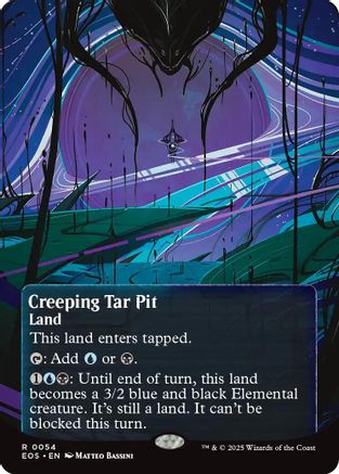 Creeping Tar Pit (0054) (Borderless) (EOS-054) - [Edge of Eternities: Stellar Sights] Foil