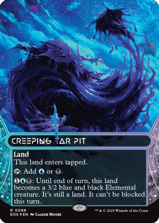 Creeping Tar Pit (0099) (Borderless) (Galaxy Foil) (EOS-099) - [Edge of Eternities: Stellar Sights] Foil