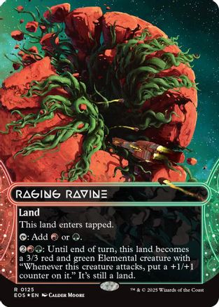 Raging Ravine (0125) (Borderless) (Galaxy Foil) (EOS-125) - [Edge of Eternities: Stellar Sights] Foil