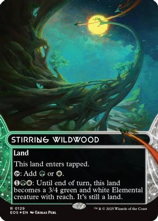 Stirring Wildwood (0129) (Borderless) (Galaxy Foil) (EOS-129) - [Edge of Eternities: Stellar Sights] Foil