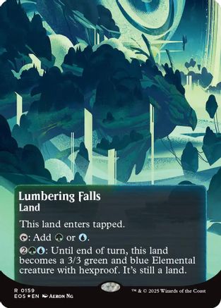 Lumbering Falls (0159) (Borderless) (Galaxy Foil) (EOS-159) - [Edge of Eternities: Stellar Sights] Foil