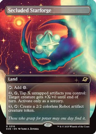 Secluded Starforge (Borderless) (EOE-316) - [Edge of Eternities] Foil