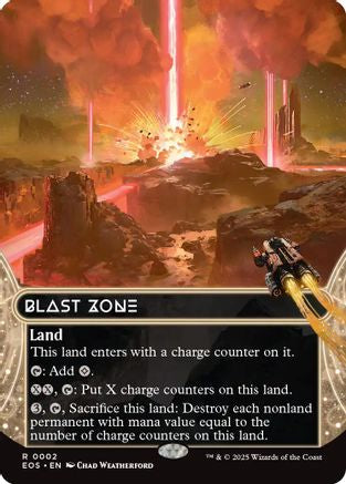 Blast Zone (0002) (Borderless) (EOS-002) - [Edge of Eternities: Stellar Sights] Foil