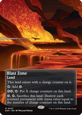 Blast Zone (0047) (Borderless) (EOS-047) - [Edge of Eternities: Stellar Sights] Foil