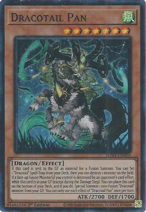 Dracotail Pan (Super Rare) (JUSH-EN003) - Justice Hunters 1st Edition