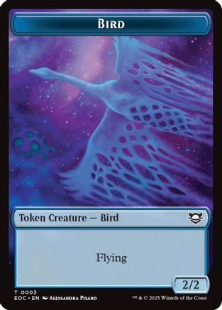 Bird // Golem (0012) Double-Sided Token (EOC-3 // 12) - [Commander: Edge of Eternities]