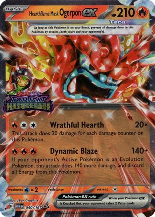 Hearthflame Mask Ogerpon ex (Twilight Masquerade Stamp) 40/167 - [Miscellaneous Cards & Products] Holofoil