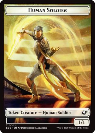 Human Soldier // Lander (0008) Double-Sided Token (EOE-2 // 8) - [Edge of Eternities]