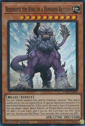 Behemoth the King of a Hundred Battles (Super Rare) (JUSH-EN050) - Justice Hunters 1st Edition