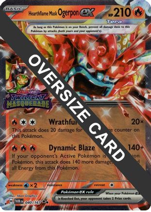 Hearthflame Mask Ogerpon ex (Twilight Masquerade Stamp) 40 - [Jumbo Cards] Holofoil