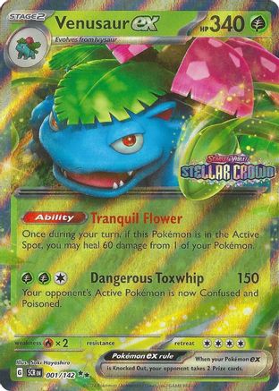 Venusaur ex (Stellar Crown Stamp) 001/142 - [Miscellaneous Cards & Products] Holofoil
