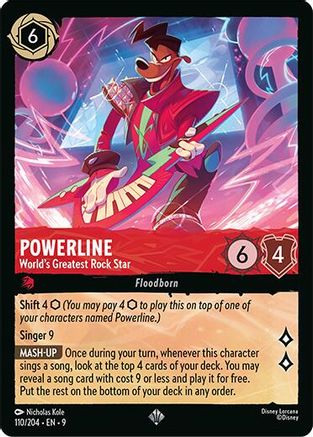 Powerline - World's Greatest Rock Star (110/204) - [ Fabled ] Cold Foil