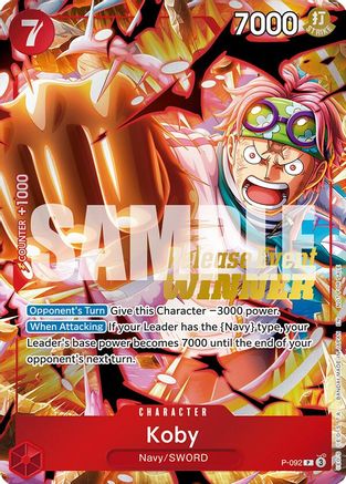 Koby (OP12 Release Event Winner) (P-092) - One Piece Promotion Cards