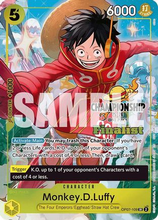 Monkey.D.Luffy (CS 25-26 Finalist Card Set 1) (OP07-109) - One Piece Promotion Cards
