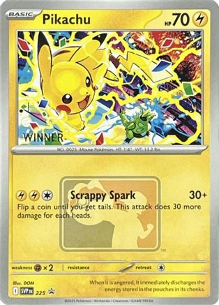 Pikachu - 225 (World Championship 2025) [Winner] 225 - [SV Scarlet & Violet Promo Cards]