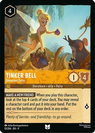 Tinker Bell - Generous Fairy (12/204) - [ Fabled ] Cold Foil