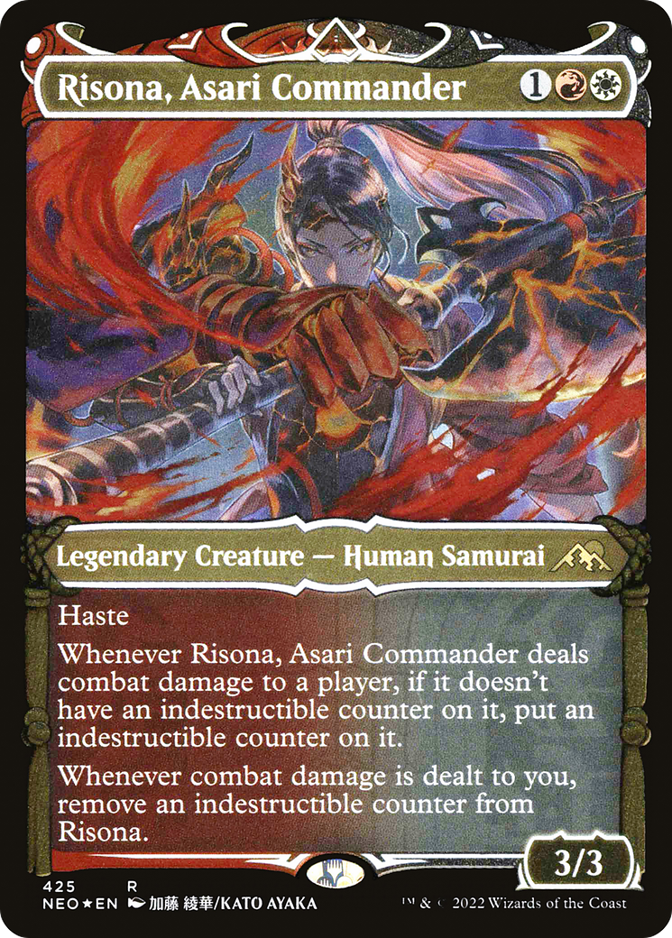 Risona, Asari Commander (NEO-425) - [Kamigawa: Neon Dynasty]: (Showcase) Etched Foil