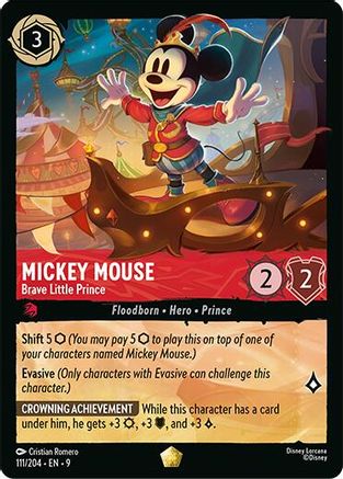 Mickey Mouse - Brave Little Prince (111/204) - [ Fabled ] Cold Foil