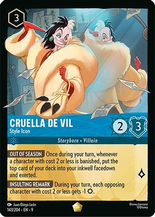 Cruella De Vil - Style Icon (143/204) - [ Fabled ] Cold Foil