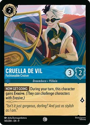 Cruella De Vil - Fashionable Cruiser (145/204) - [ Fabled ] Cold Foil