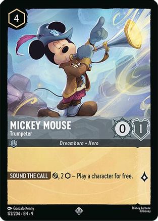 Mickey Mouse - Trumpeter (172/204) - [ Fabled ] Cold Foil