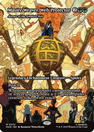 Master Weaver, Web Protector - Arasta of the Endless Web (Borderless) (MAR-032) - [Marvel Eternal-Legal]