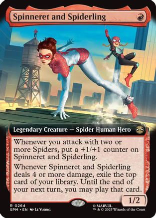 Spinneret and Spiderling (Extended Art) (SPM-264) - [Marvel's Spider-Man] Foil