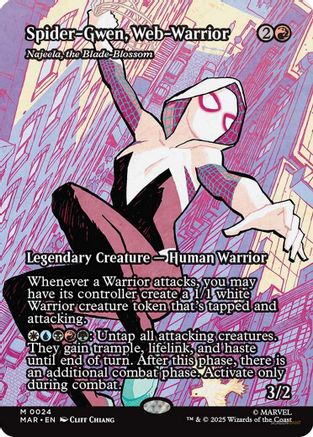Spider-Gwen, Web-Warrior - Najeela, the Blade-Blossom (Borderless) (MAR-024) - [Marvel Eternal-Legal] Foil
