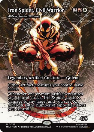 Iron Spider, Civil Warrior - Alibou, Ancient Witness (Borderless) (MAR-039) - [Marvel Eternal-Legal]