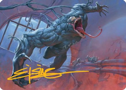 Venom, Evil Unleashed Art Card (Gold-Stamped Signature) (AASPM-012) - [Art Series: Marvel's Spider-Man]