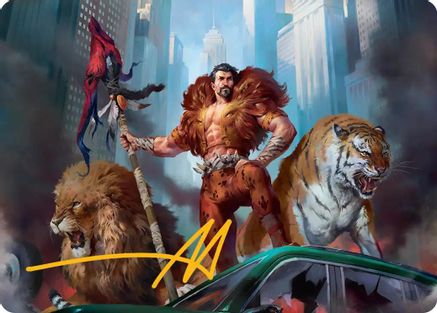 Kraven, Proud Predator Art Card (Gold-Stamped Signature) (AASPM-028) - [Art Series: Marvel's Spider-Man]