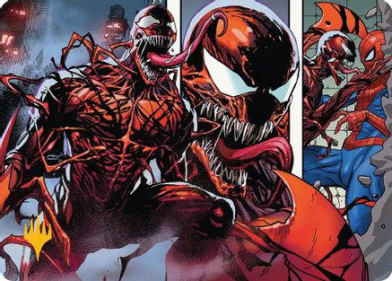 Carnage, Crimson Chaos Art Card (Gold-Stamped Planeswalker Symbol) (AASPM-047) - [Art Series: Marvel's Spider-Man]