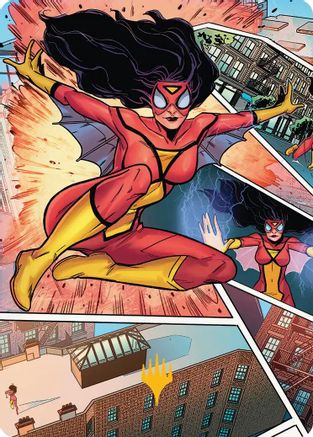Spider-Woman, Stunning Savior Art Card (Gold-Stamped Planeswalker Symbol) (AASPM-051) - [Art Series: Marvel's Spider-Man]