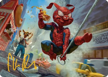 Spider-Ham, Peter Porker Art Card (Gold-Stamped Signature) (AASPM-019) - [Art Series: Marvel's Spider-Man]