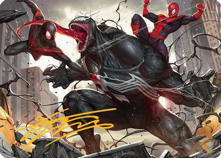 Terrific Team-Up Art Card (Gold-Stamped Signature) (AASPM-023) - [Art Series: Marvel's Spider-Man]