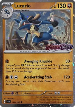 Lucario (Scarlet & Violet Stamp) 114 - [Miscellaneous Cards & Products] Holofoil