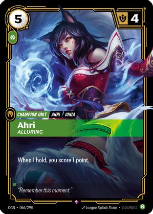 Ahri - Alluring (066/298) - Origins Foil