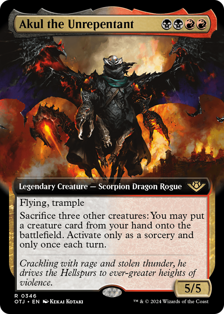 Akul the Unrepentant (OTJ-346) - [Outlaws of Thunder Junction]: (Extended Art) Foil