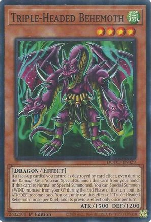 Triple-Headed Behemoth (DOOD-EN029) - Doom of Dimensions 1st Edition