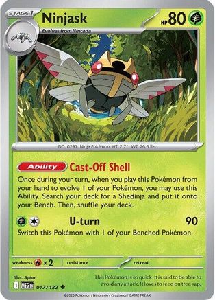 Ninjask - 017/132 17 - [ME01 Mega Evolution] Reverse Holofoil