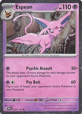 Espeon - 033/131 (Cosmos Holo) 33 - [Miscellaneous Cards & Products] Holofoil