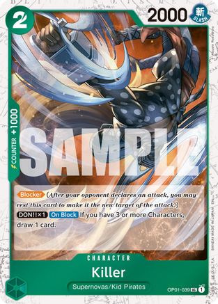 Killer (Pirate Foil) (OP01-039) - Premium Booster -The Best- Vol. 2