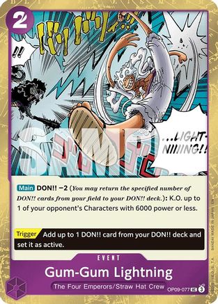 Gum-Gum Lightning (Pirate Foil) (OP09-077) - Premium Booster -The Best- Vol. 2