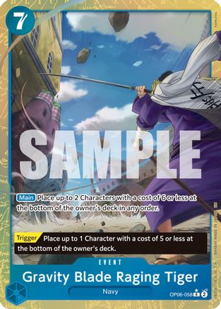 Gravity Blade Raging Tiger (Alternate Art) (OP06-058) - Premium Booster -The Best- Vol. 2