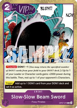 Slow-Slow Beam Sword (Pirate Foil) (OP07-076) - Premium Booster -The Best- Vol. 2